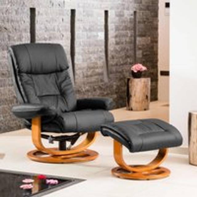 Artemis Home Barriston Swivel Recliner With Massage And Heat - Black, Black
