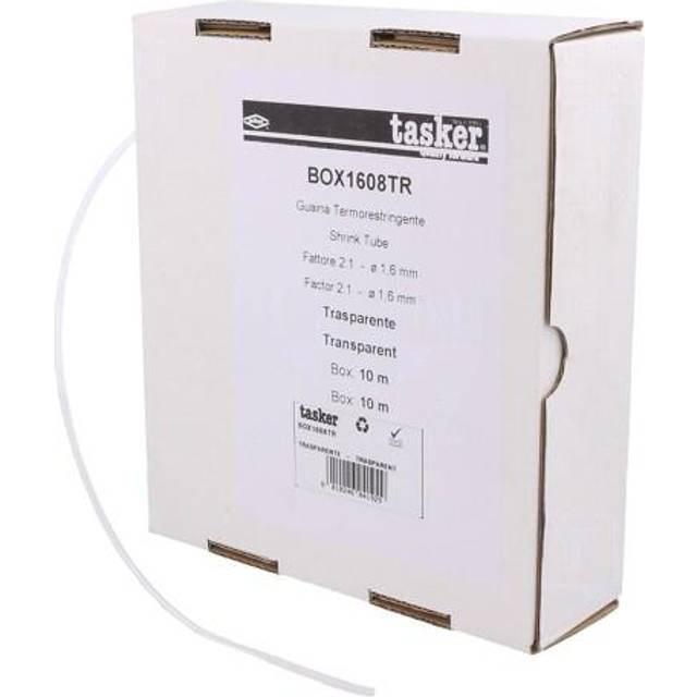 Box 1608 tr heat shrink tubing adhesive free 2:1 1.6mm l: 10m transparent tasker