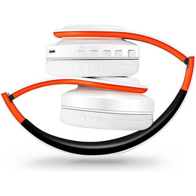 (a-White Orange) Best Headphones Wireless  Earphones with Microphone Digital Stereo Bluetooth Headset Card MP3 Player FM Radio Music for All