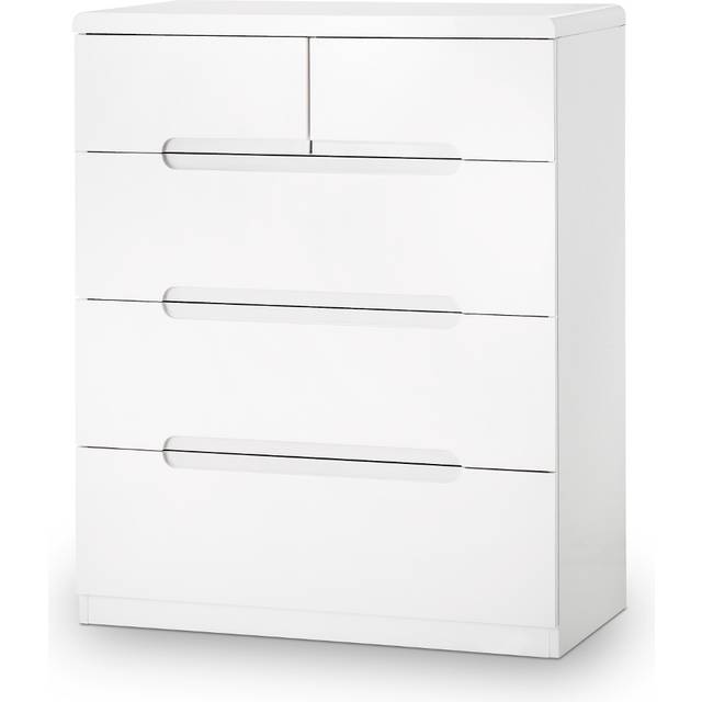 Manhattan - Gloss 3 + 2 Drawer Chest - White - Wooden - Happy Beds