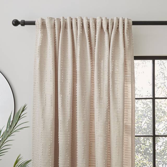 Brixton Unlined Slot Top Curtains - Natural