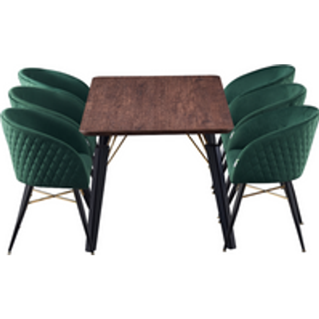 Vittorio Cosmo LUX Dining Set with a Table and 6 Chairs - Green