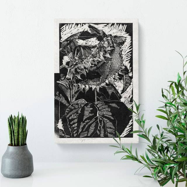 Sunflower by Reijer Stolk - Wrapped Canvas Painting (35cm H x 35cm W x 3cm D)