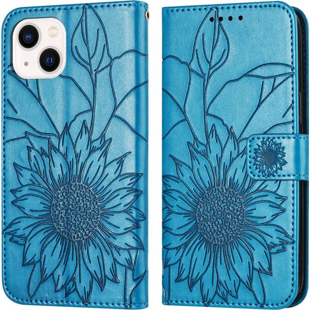 For iphone 15 plus Wallet Case,3 Credit Card Slot ID Card Holder,PU Leather Flip Case,Blue