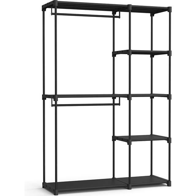 Freestanding Closet Organiser, Black / 43 x 124 x 182 cm