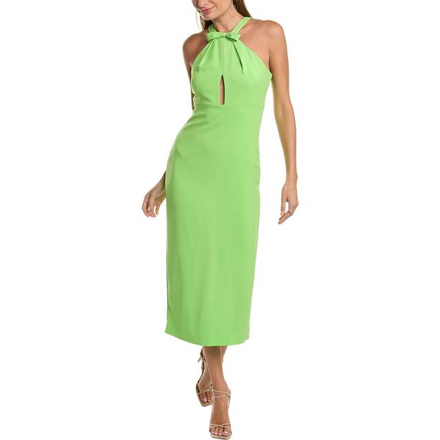 ML Monique Lhuillier Bow Halter Maxi Dress