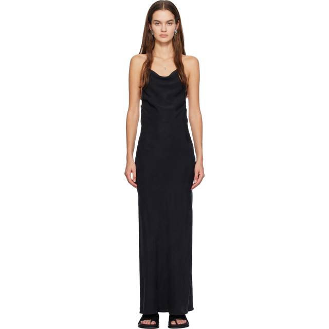 St. Agni Black Cowl Neck Maxi Dress - Black - XL