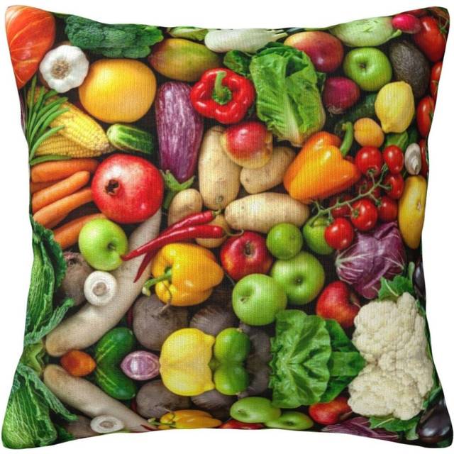 Fresh Fruits And Vegetables Pillow Case Covers Print Decorative Throw Pillow Covers For Room Sofa cmxcm