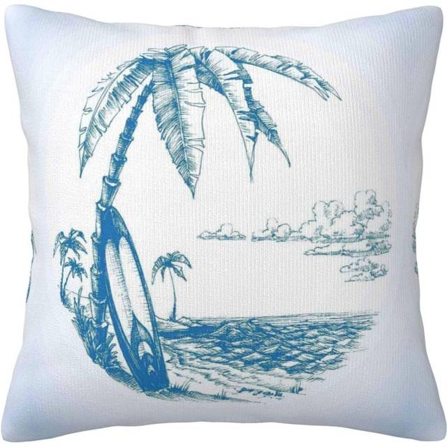 Sketch Hawaii Pillow Case Covers Print Decorative Throw Pillow Covers For Room Sofa cmxcm