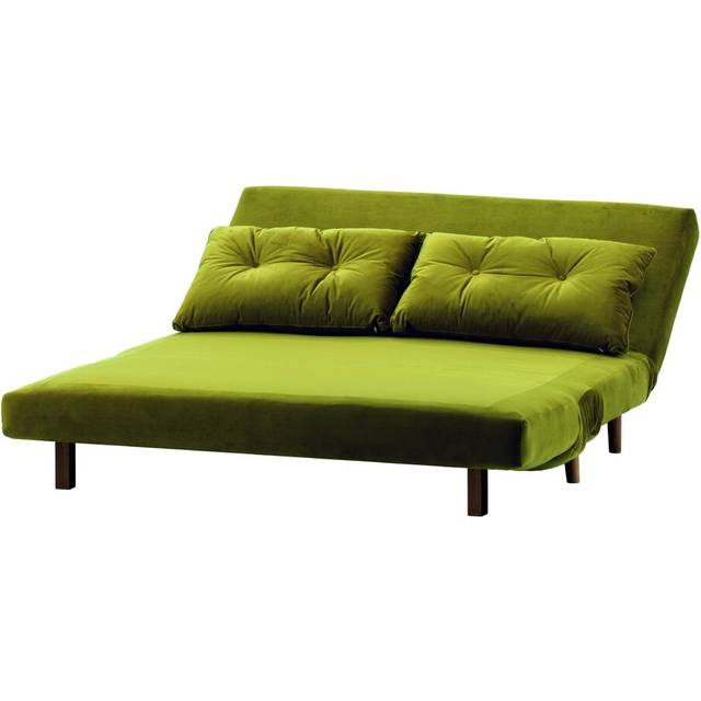 Hykkon Donald 2 Seater Fold Out Sofa Bed Dark Oak/Olive Green 78cm H X 142cm W X 90cm D