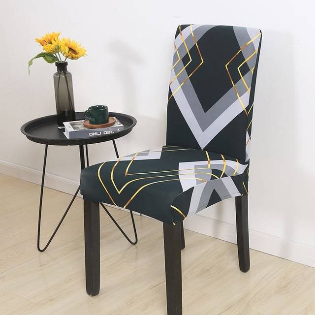 (Color 14, Size) Geometric Dining Chair Cover Spandex Elastic Chair Slipcover Case Stretch Chair