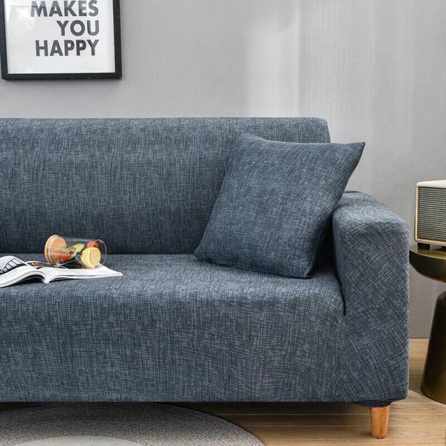 (4-seater 235-300cm, Color 14) Cross Pattern Elastic Sofa Cover Stretch All-inclusive Sofa Covers Couch Cover