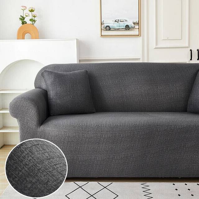 (4-seater 235-300cm, Color 33) Cross Pattern Elastic Sofa Cover Stretch All-inclusive Sofa Covers Couch Cover