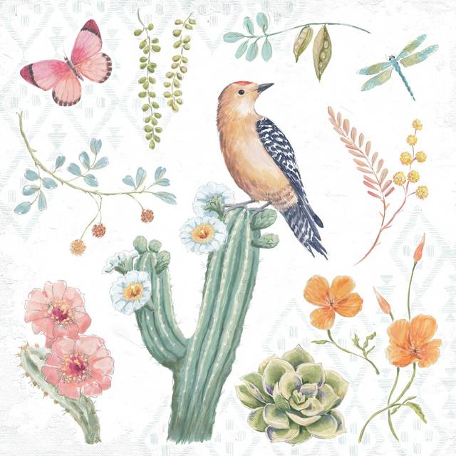 Desert Beauties II by Daphne Brissonnet - Wrapped Canvas Painting Print (30cm H x 30cm W x 3.8cm D)