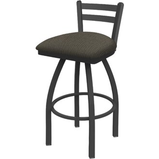"411 Jackie 25"""" Low Back Swivel Counter Stool with Pewter Finish and Graph Chalice Seat"