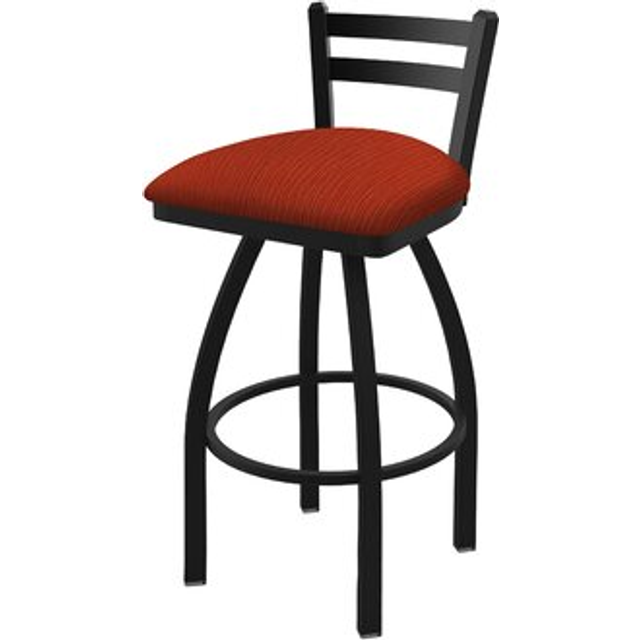 "411 Jackie 25"""" Low Back Swivel Counter Stool with Black Wrinkle Finish and Graph Poppy Seat"