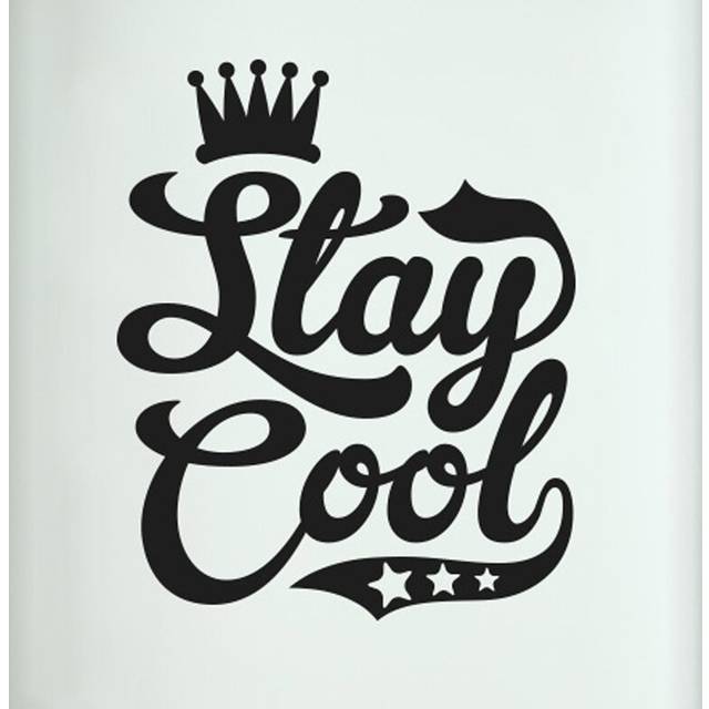Stay Cool Door Room Wall Sticker - Black (49cm H X 40cm W)
