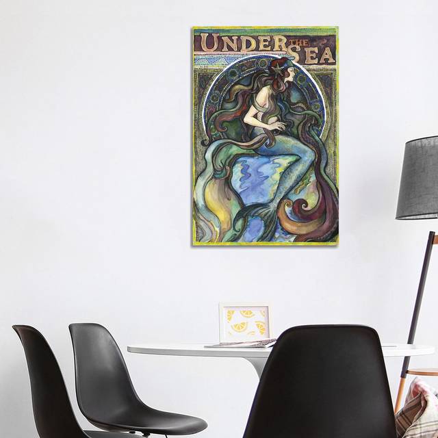 Under the Sea - a Mermaid II by Fanitsa Petrou - Wrapped Canvas Painting (101.6 cm H x 66.04 cm W x 3.175 cm D)