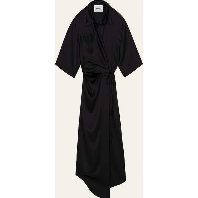 Satin LAIS Wrap-Dress with Breast Pocket size S (S)