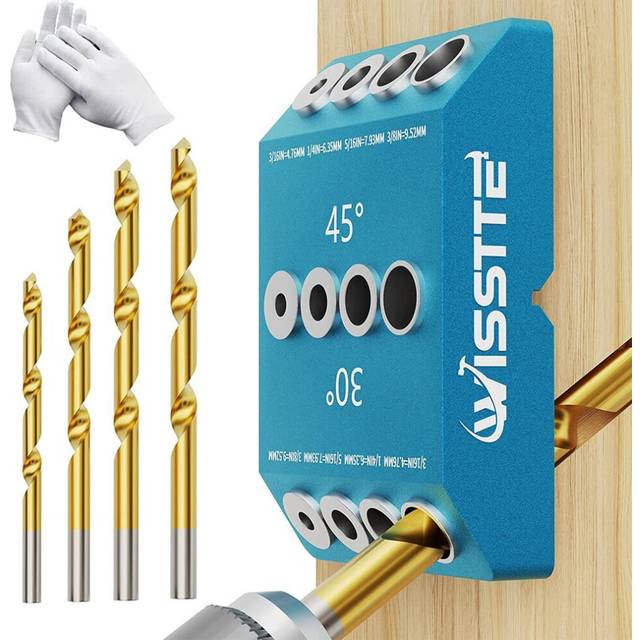 30 45 Angled Drill Guide Jig,Metal Drill Jig for Multi-Angle Drilling,For Cable Railing Screw Kit
