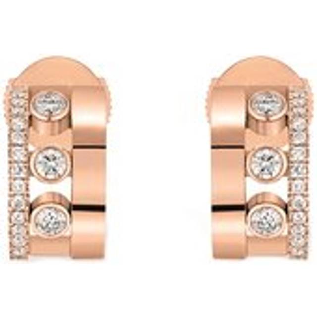 Messika Move Romane 18ct Rose Gold 0.29ct Diamond Mini Hoop Earrings - Gold