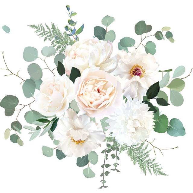 Rose, Peony, Chrysanthemum Flower - Wrapped Canvas Photograph (30cm H x 30cm W x 3.8cm D)