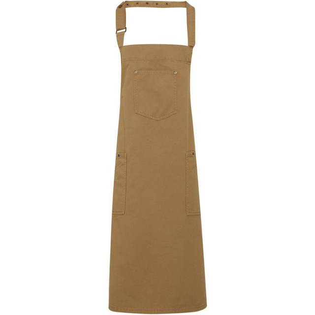 (One Size, Khaki) Premier Unisex Adult Twill Chino Full Apron
