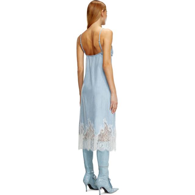 Diesel Woman Midi dress Blue Size M Cotton, Lyocell, Modal