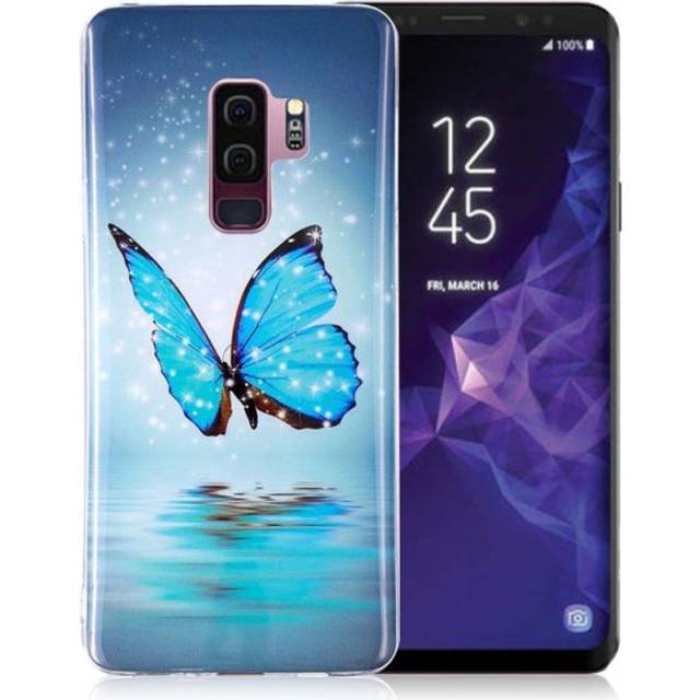 Butterfly läder Samsung Galaxy S9 Plus fodral - Blå