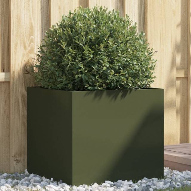 vidaXL Planter Olive Green 49x47x46 cm Steel