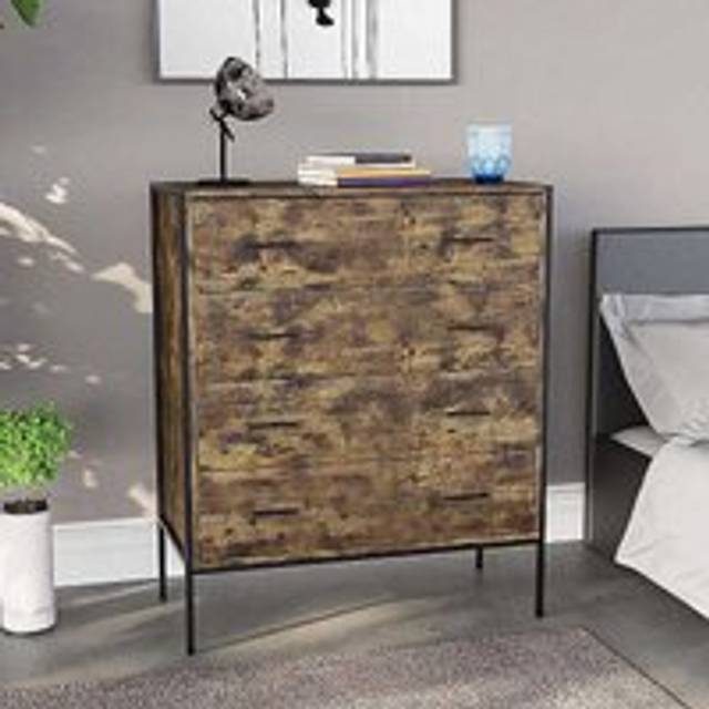 Vida Designs Brooklyn 4 Drawer Chest - Dark Wood