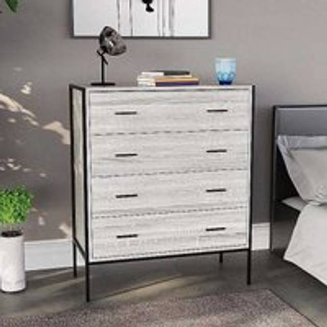 Vida Designs Brooklyn 4 Drawer Chest - Grey