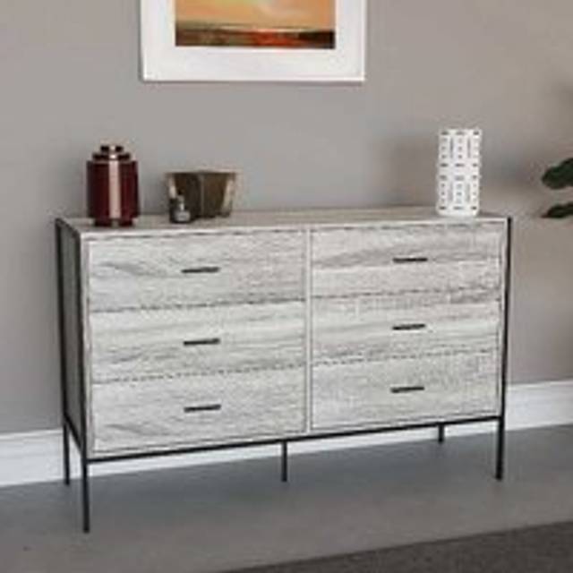 Vida Designs Brooklyn 6 Drawer Chest - Grey