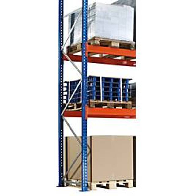 SCHULTE steel, steel, height 4500 mm, upright frame WxD 100 x 800 mm - traffic blue RAL 5017, zinc plated