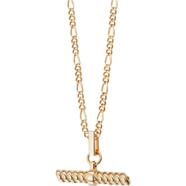 Treasures Rope T Bar 18ct Gold Plated Necklace TN01_GP