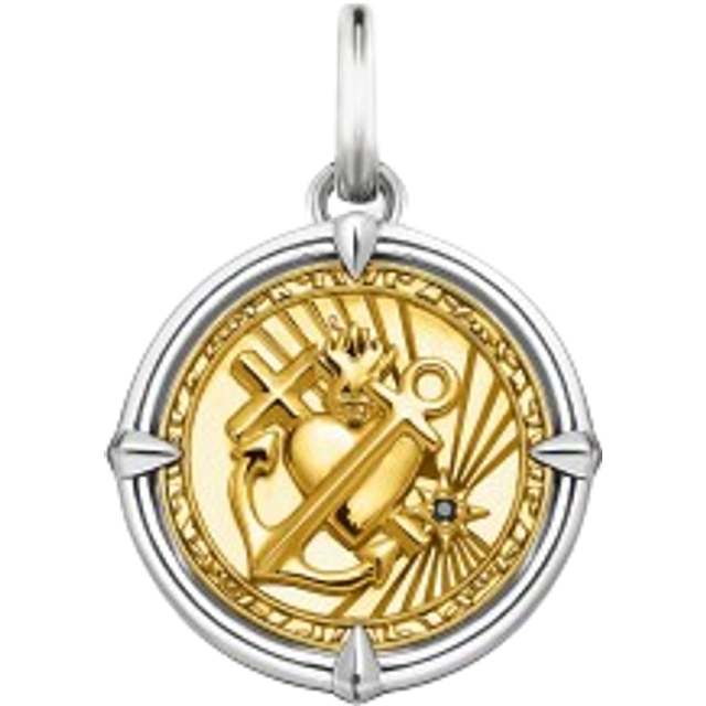 THOMAS SABO Faith, Love & Hope Coin Pendant Necklace, Silver/Gold