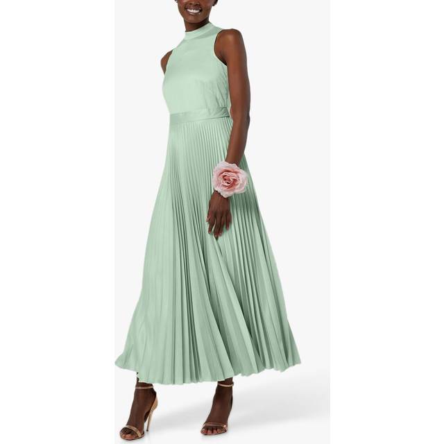 Closet London Mint Green Pleated Skirt Midi Dress Size:14