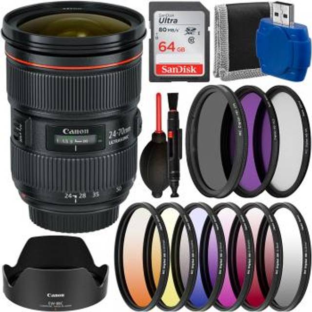 Canon 24-70mm F/2.8L II USM Lens - 5175B002 with Must Have Bundle