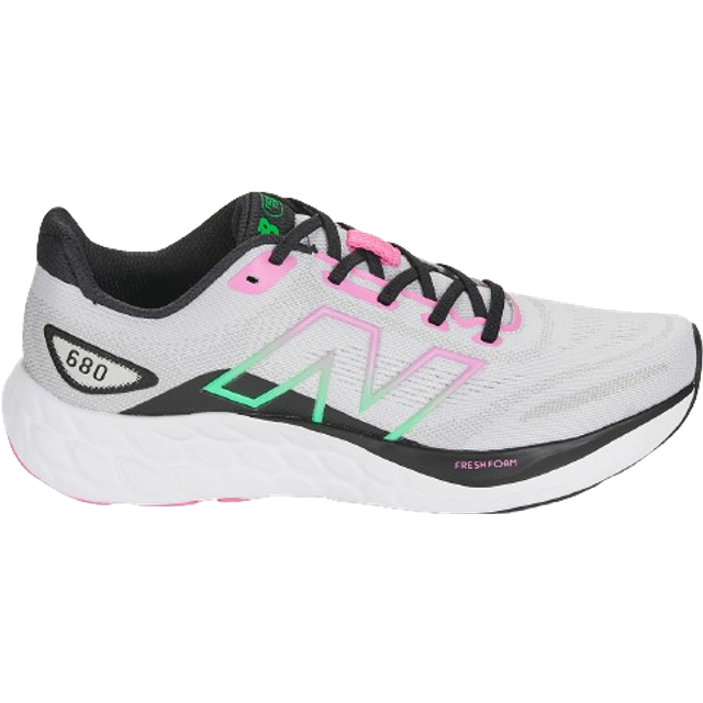 New Balance for woman. W680V8 Trainers Fresh Foam 680 v8 grey, pink (35), White, Flat, Laces, Casual, Sport