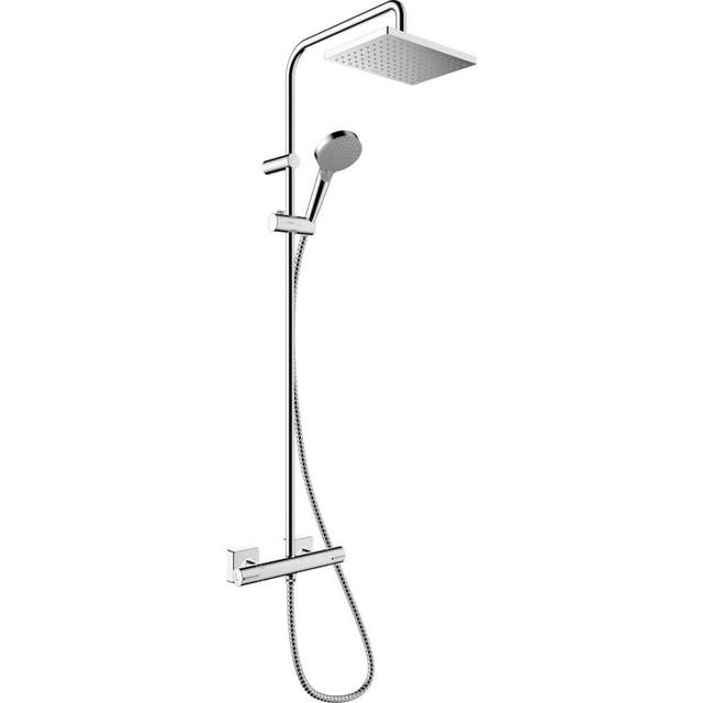 Hansgrohe Vernis Shape Thermostatic Mixer Shower Handset Head Eco Chrome Square
