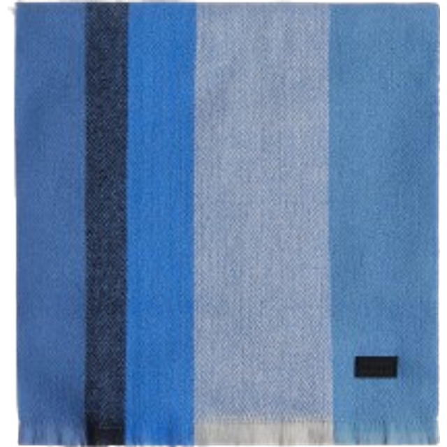 Ted Baker ALFREDY Blue &amp; Camel Striped Woven Scarf