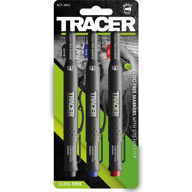 Tracer acf-mk3 3pc clog free markers 3pk (black,blue & red) with site holsters