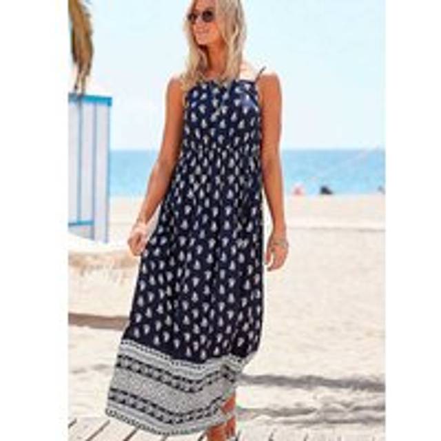 Vivance Sustainable Printed Maxi Dress - Blue Print