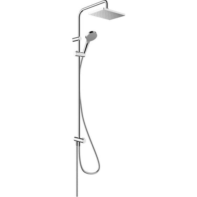 Vernis Shape EcoSmart Riser Kit Square Drencher Head Handset Chrome - Chrome - Hansgrohe