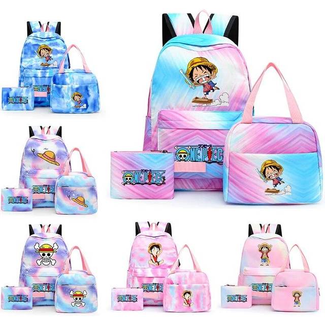 3PCS/Set One Piece Teenage Girl Casual Schoolbag Large Capacity Backpack Cute Bookbag Adjustable Strap for School Travel