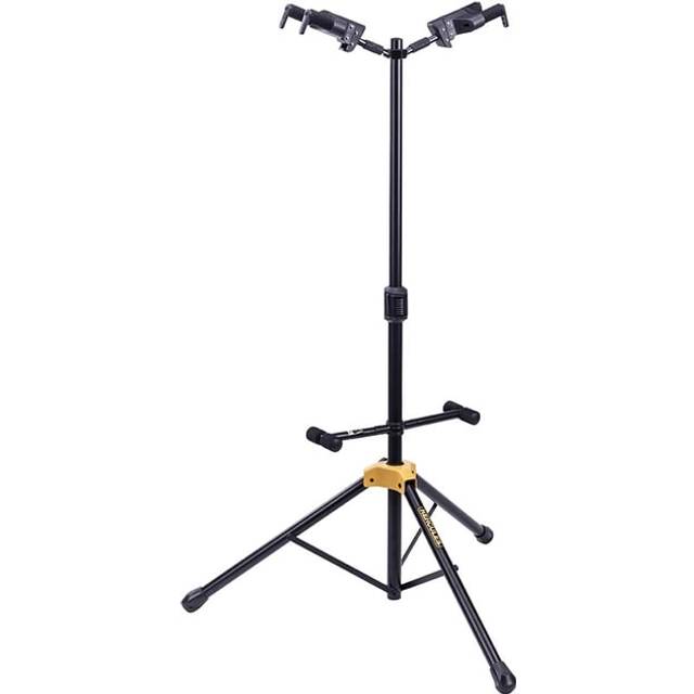 Hercules GS422B+ Gitarrenständer für 2 Gitarren, Stativ mit Sicherheitssystem