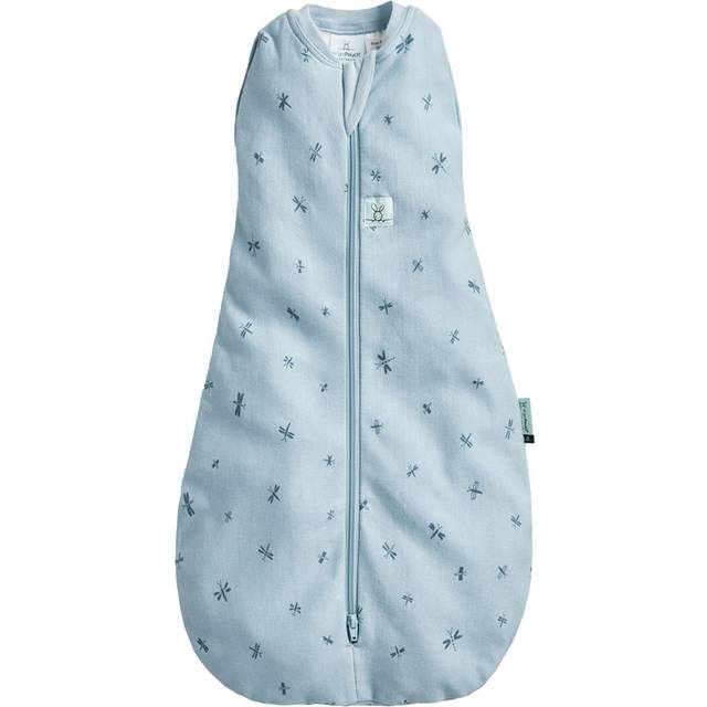 ergoPouch Organic Cocoon Baby Swaddle Sleeping Bag, 1 Tog, Dragonfly Blue