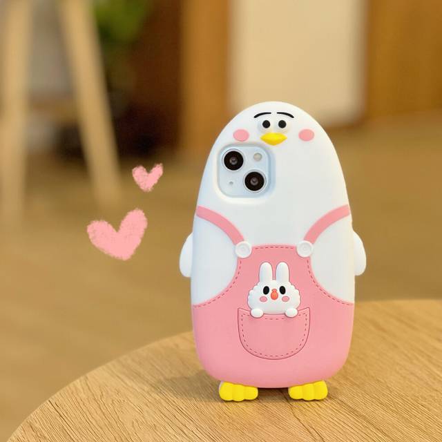 Phone Cases Apply to iPhone 14pro Max,Cute Cartoon Bald Eagle Bear Phone Case Unique Fun Cover Case 3D Phone Case Soft Silicone Shockproof Cover