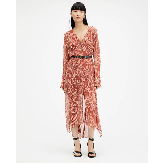 Red Liana Snake Print Dress (8)