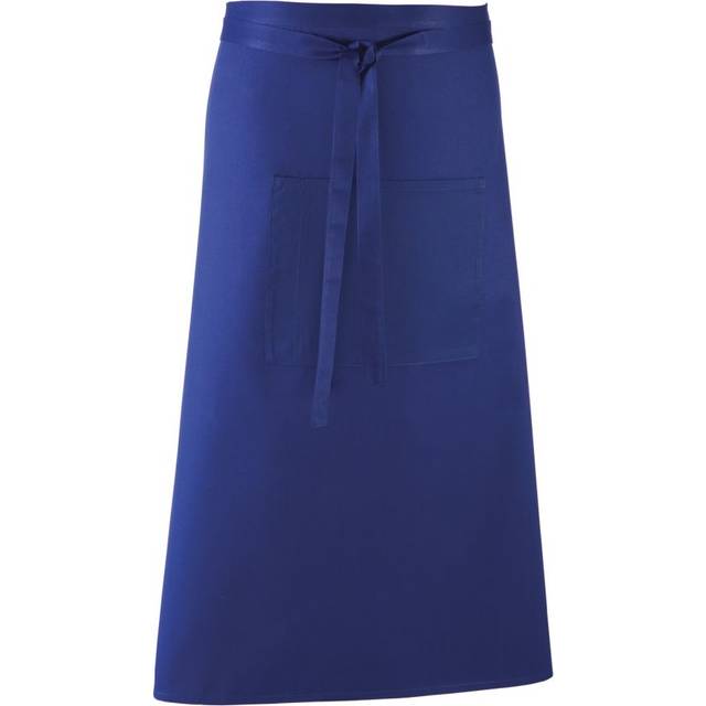 (One Size, Royal) Premier Unisex Colours Bar Apron / Workwear (Long Continental Style) (Pack of 2)